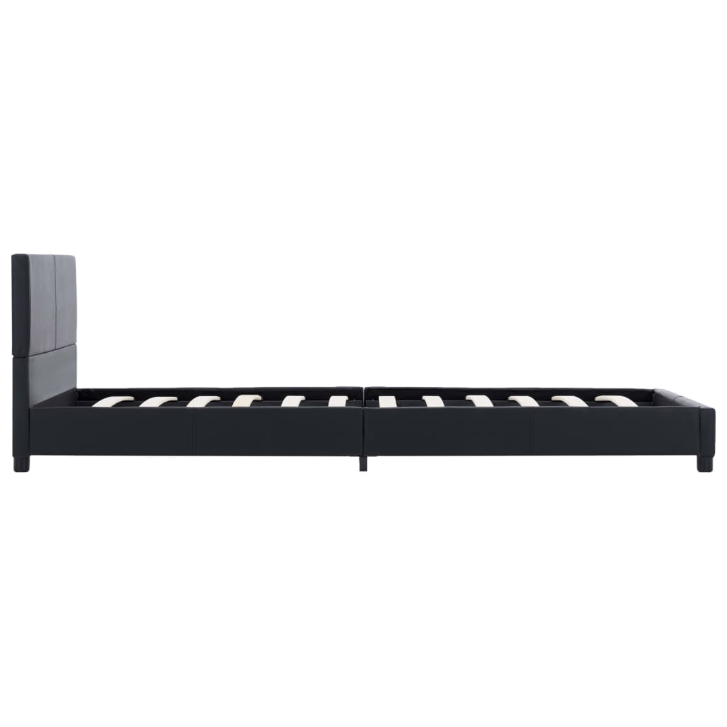 Estrutura de cama 100x200 cm couro artificial preto
