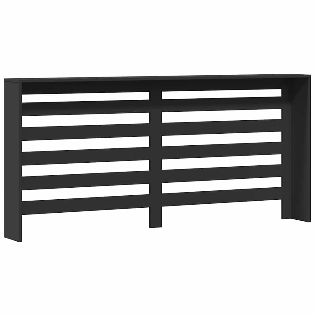 Cobertura de radiador 175x20x82 cm derivados de madeira preto