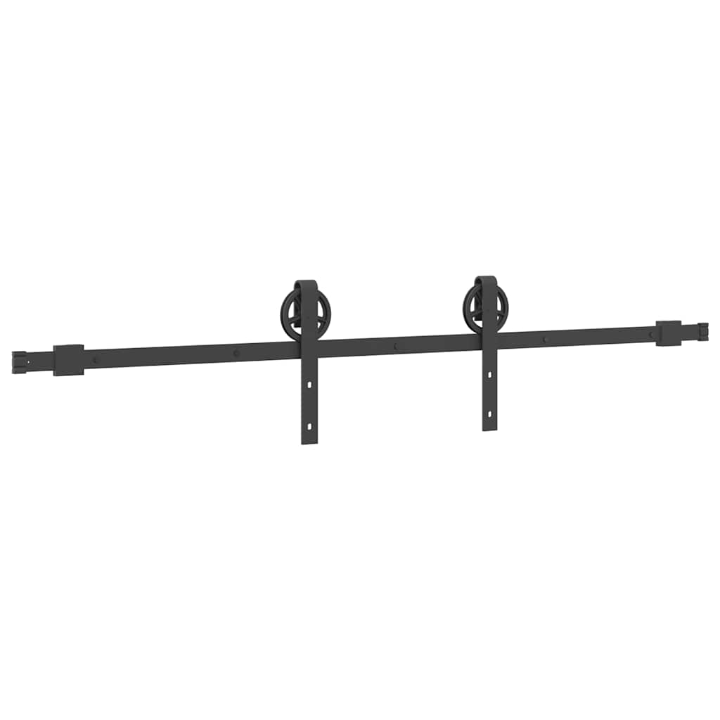 Kit de ferragens para porta deslizante 183 cm aço preto