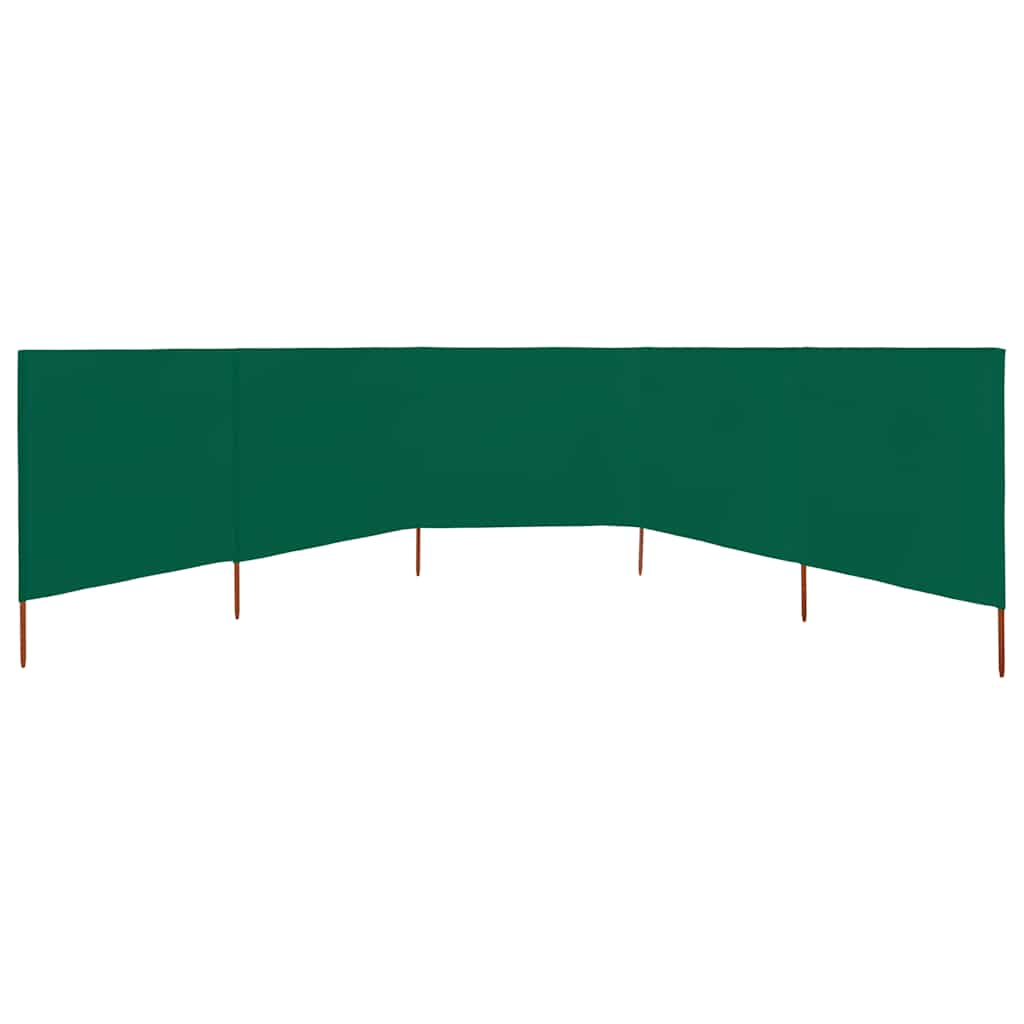 Para-vento com 5 painéis em tecido 600x120 cm verde