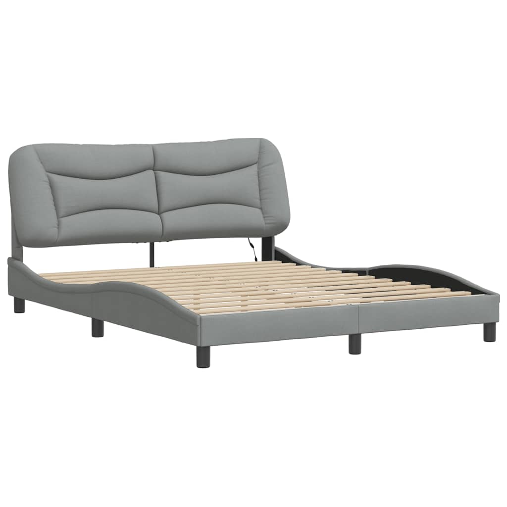 Estrutura de cama com LED sem colchão hvar 160x200 cm tecido