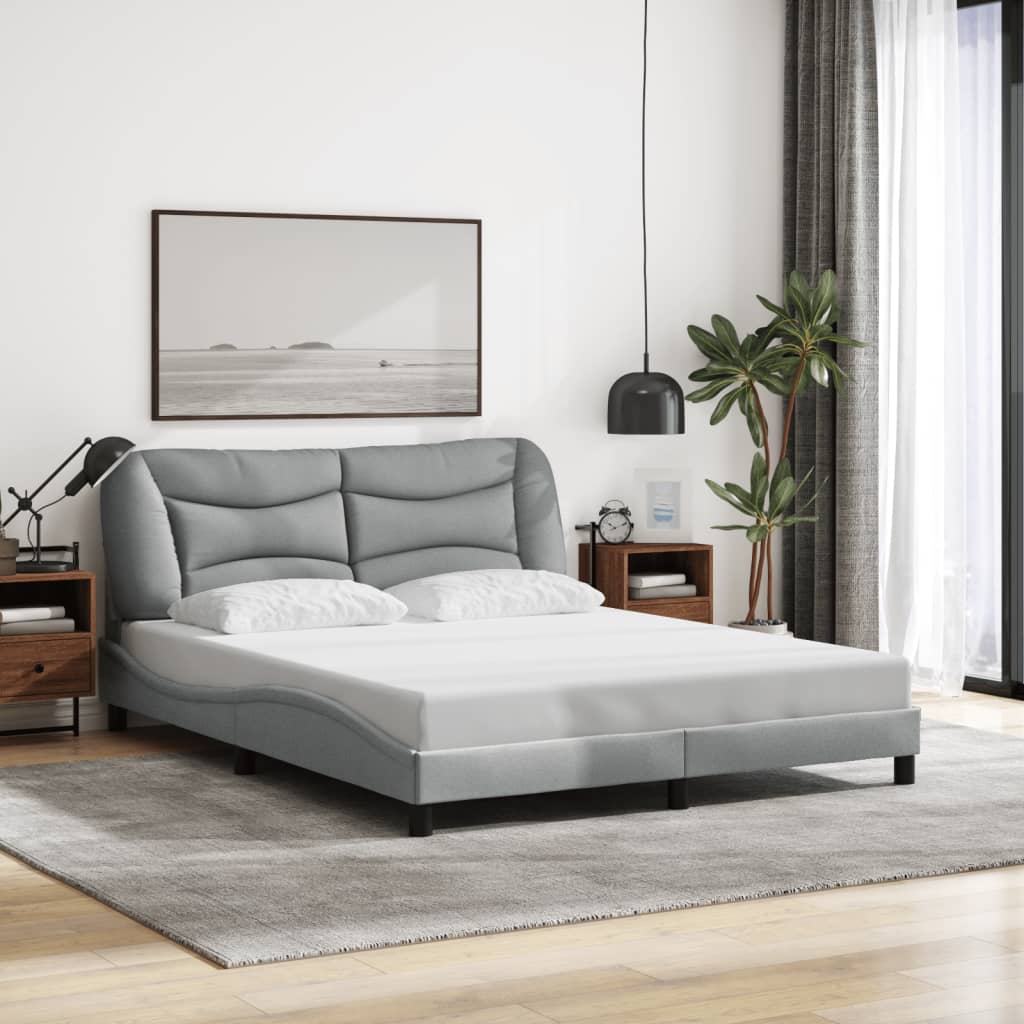 Estrutura de cama com LED sem colchão hvar 160x200 cm tecido