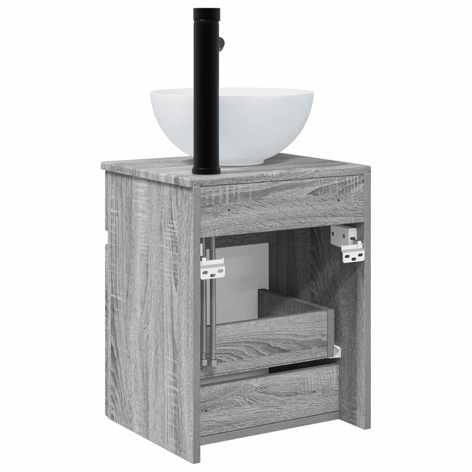 Vanidade de pia de parede sonoma cinzento 39 x 35 x 63 cm
