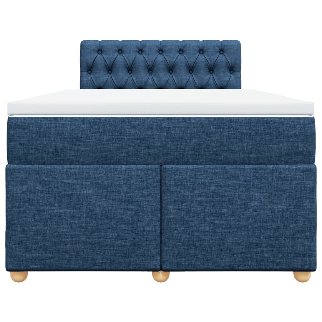 Cama com molas/colchão 120x200 cm tecido azul