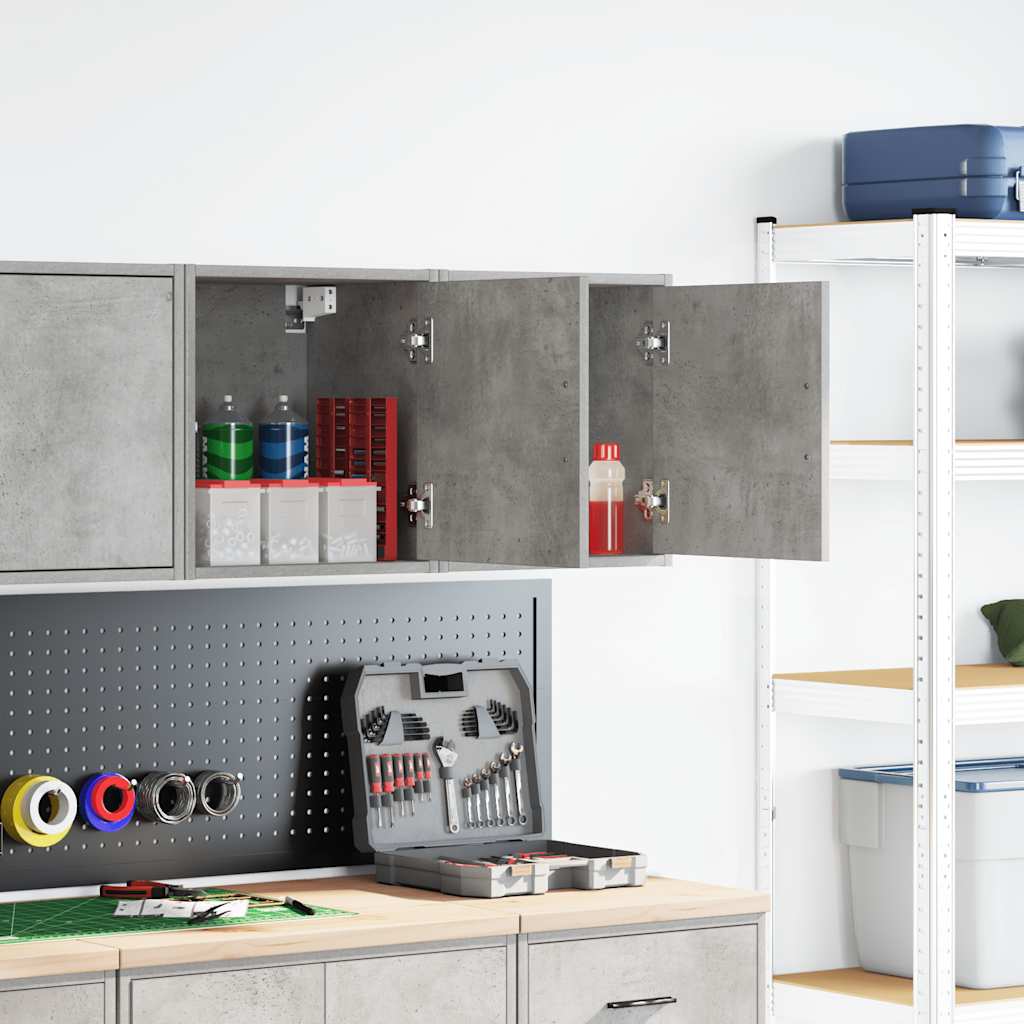 Armários de parede para garagem 2pcs derivados de madeira