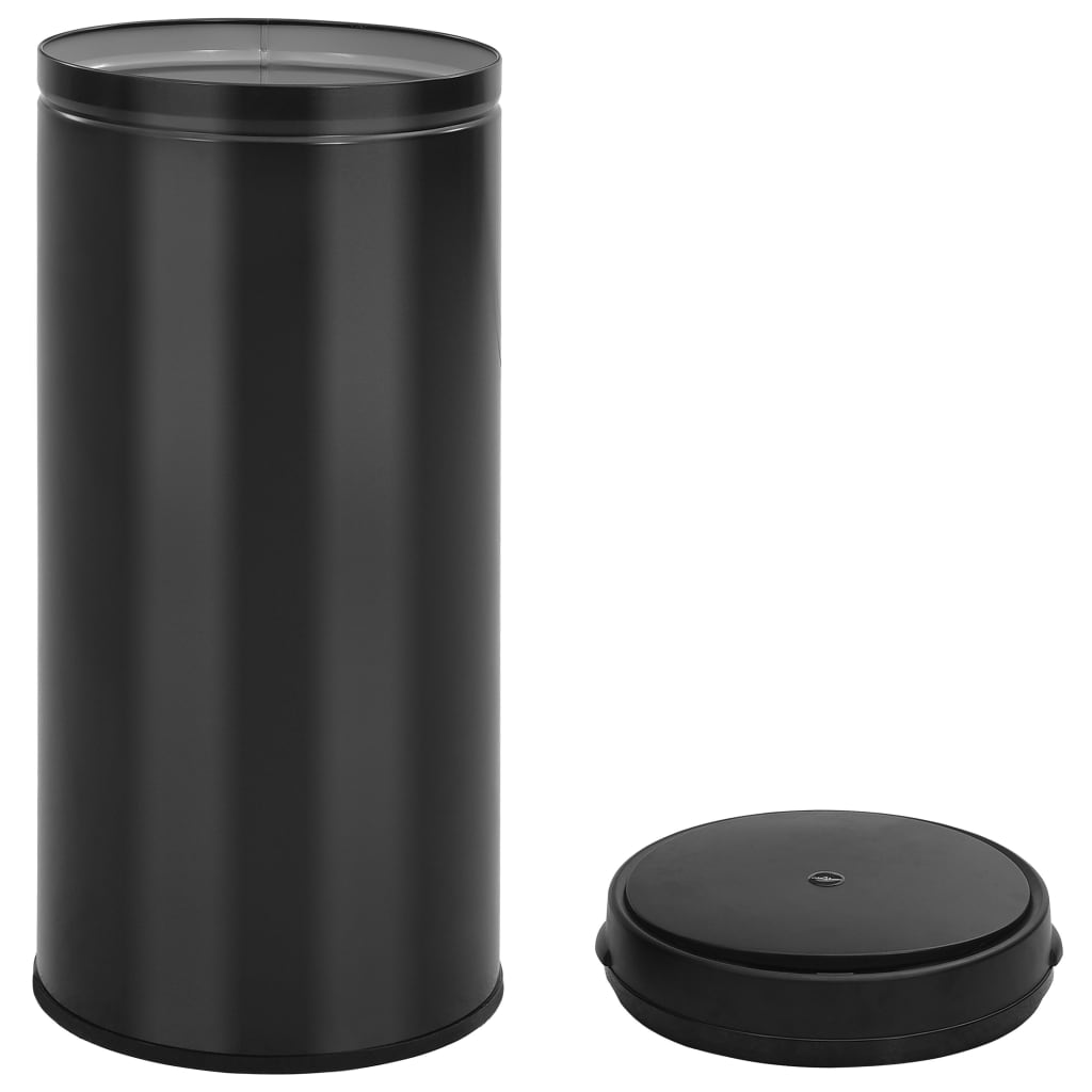 Caixote do lixo com sensor automático 80 l aço carbono preto