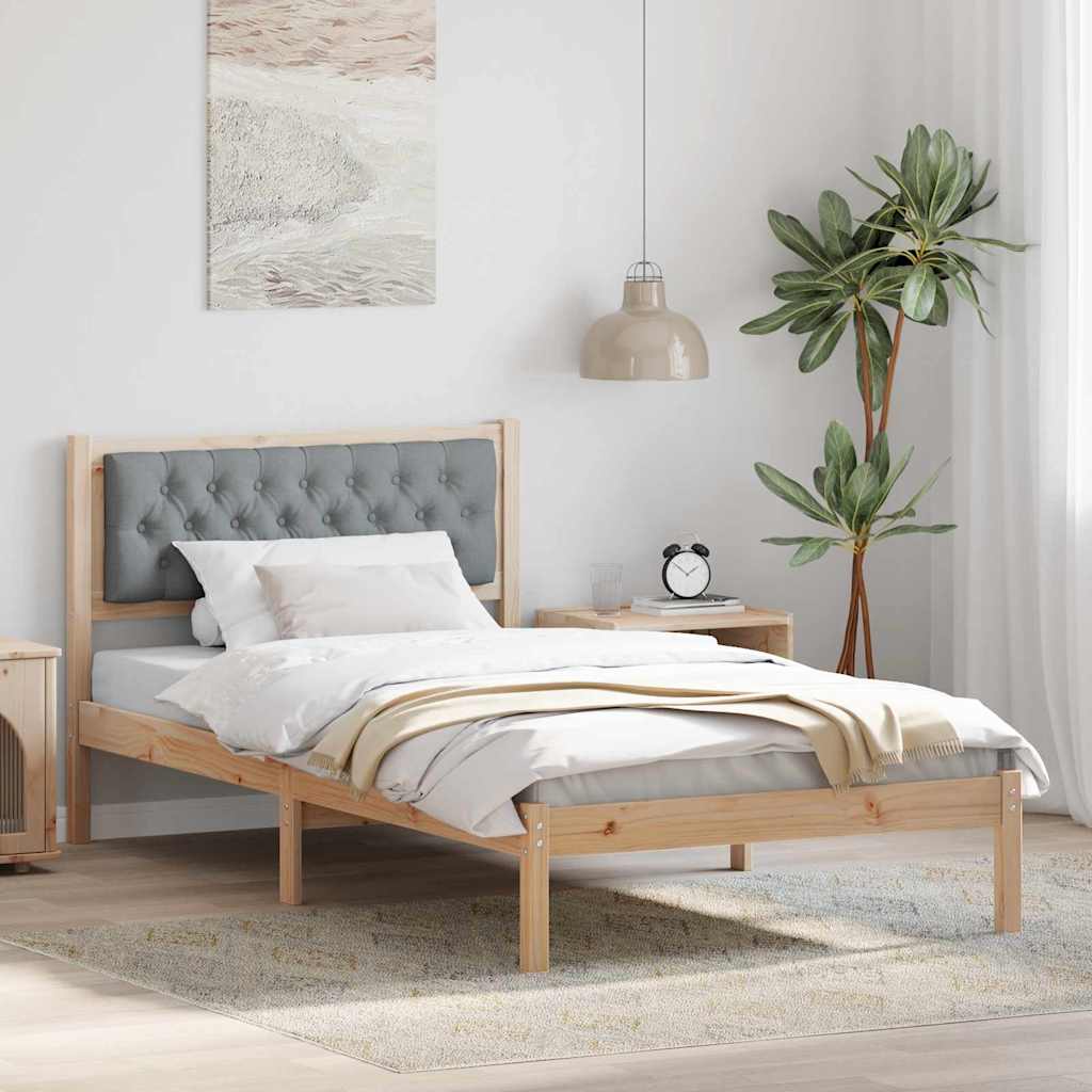 Estrutura da cama com cabeceira cinzento-claro 100 x 200 cm