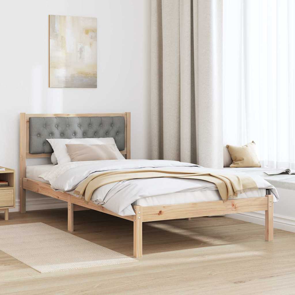 Estrutura da cama com cabeceira cinzento-claro 100 x 200 cm