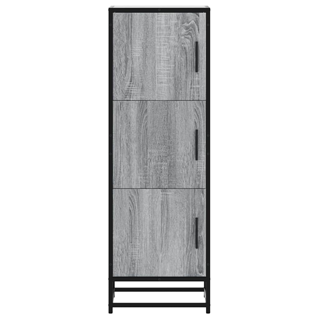 Armário alto 35,5x35x106,5 cm madeira e metal cinza sonoma