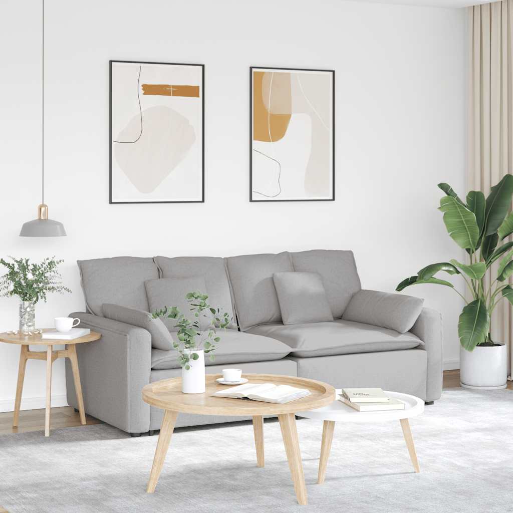Sofá modular com almofadas cinzento nublado
