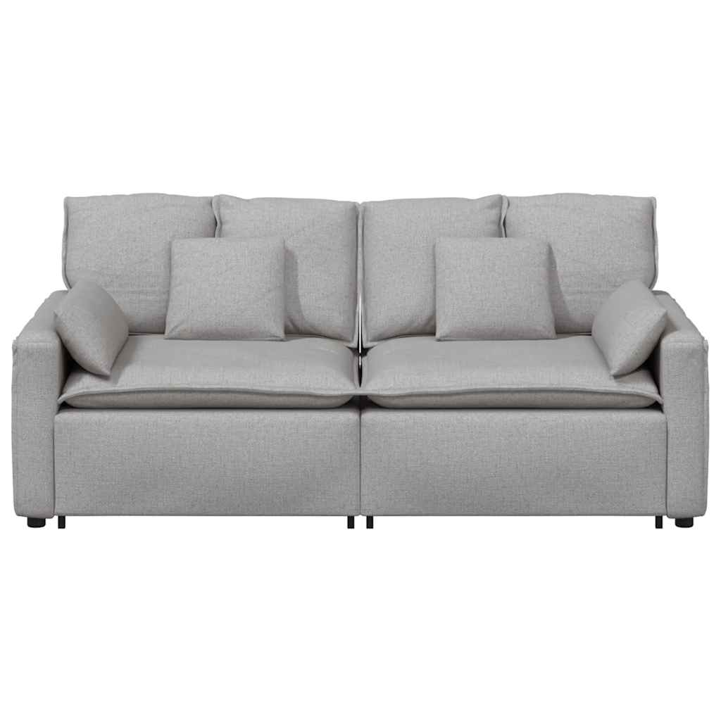 Sofá modular com almofadas cinzento nublado