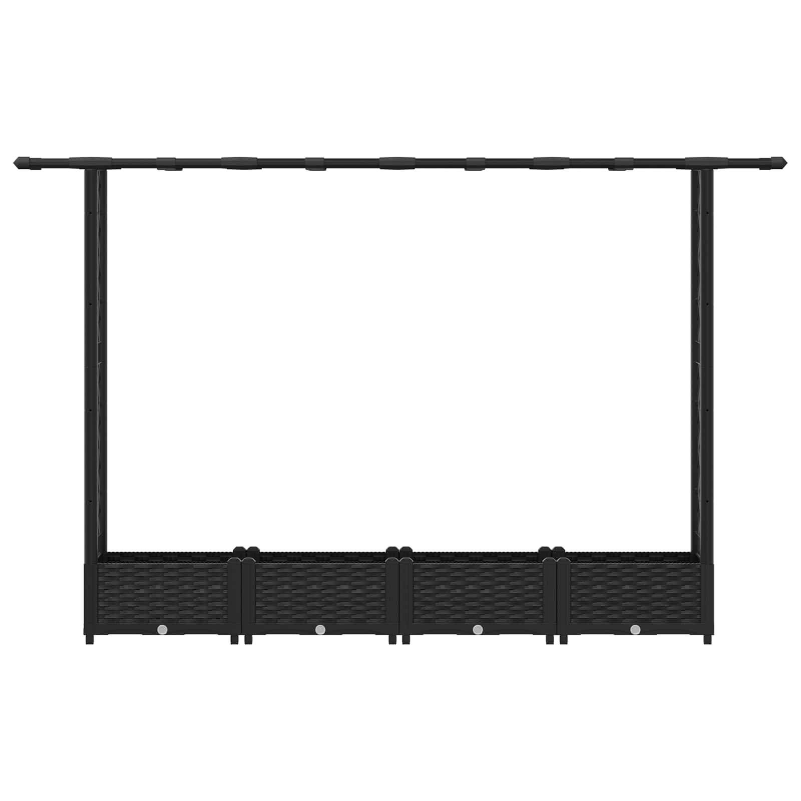 Cama elevada com treliça e telhado preto 203 x 40 x 121 cm PP