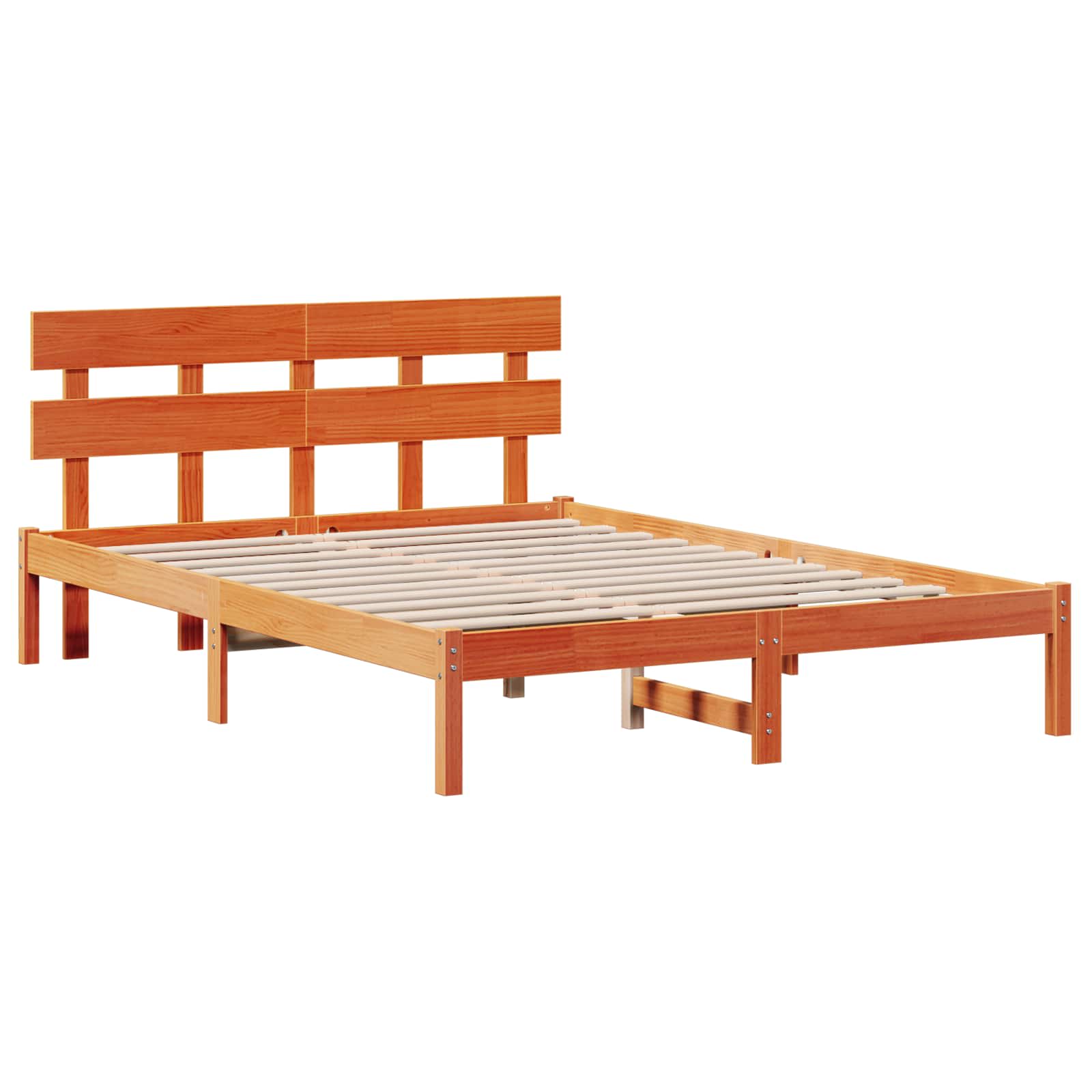 Estrutura da cama castanho 160 x 200 cm madeira de pinho maciça