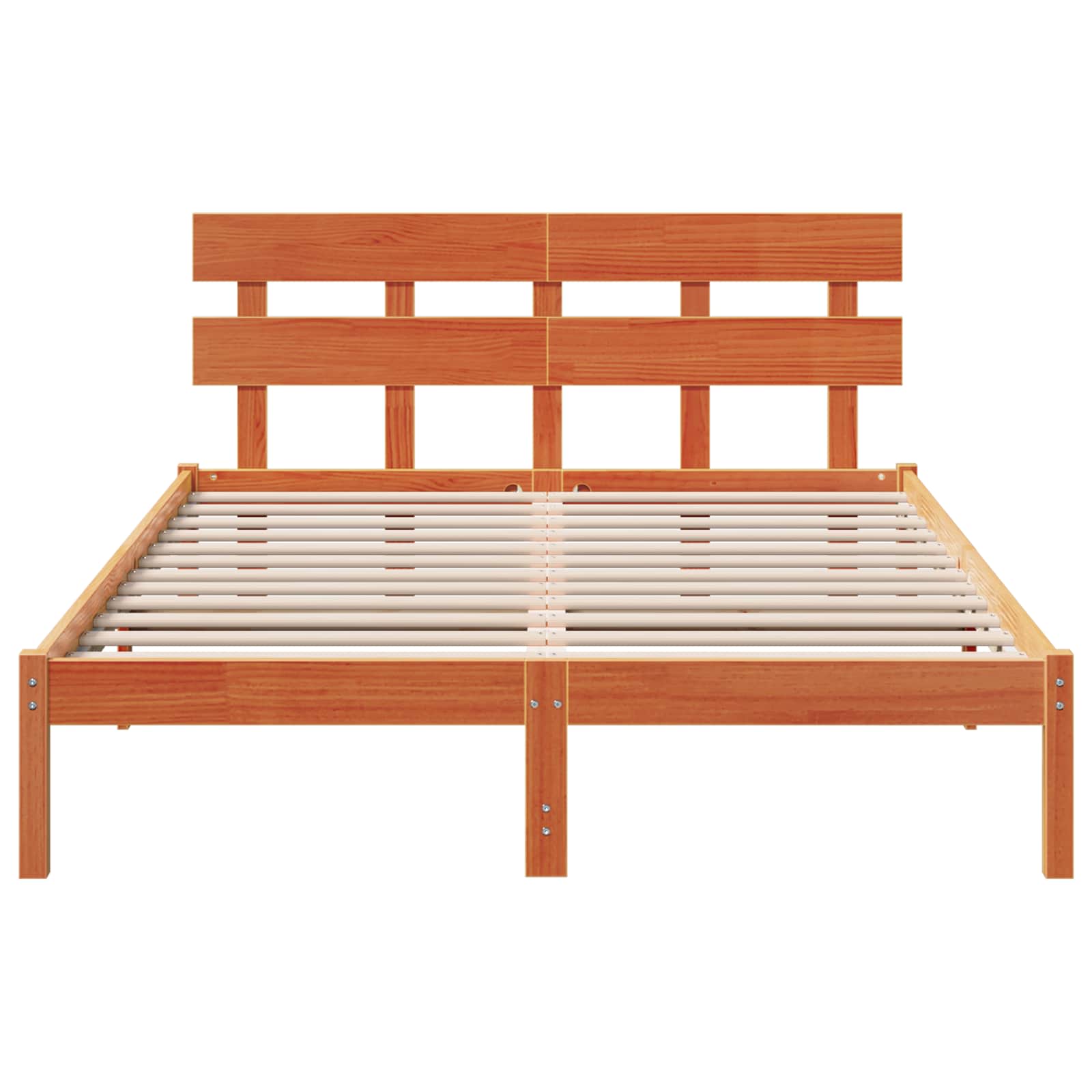 Estrutura da cama castanho 160 x 200 cm madeira de pinho maciça