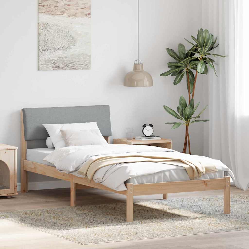 Estrutura da cama marrom e cinza claro 90 x 190 cm