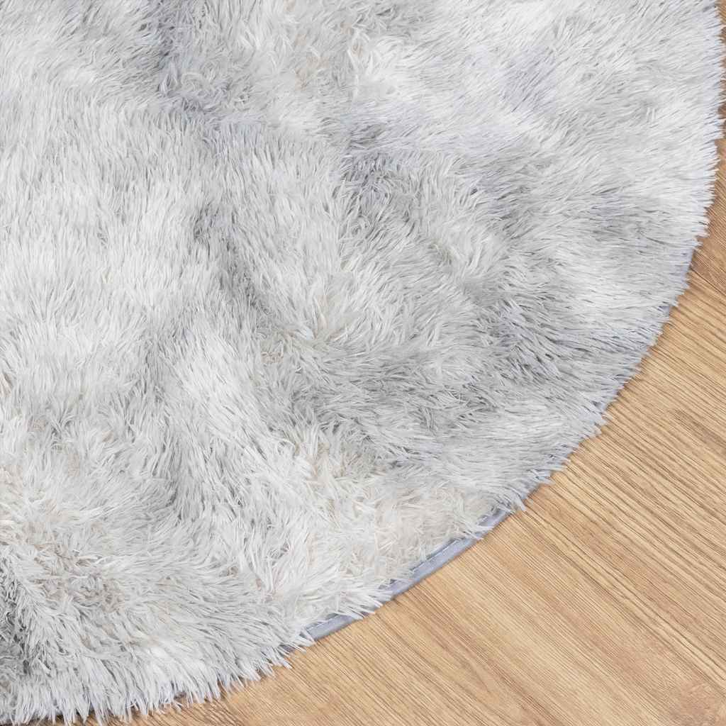 Tapete shaggy de pelo alto navarra 120x120cm cinzento prateado