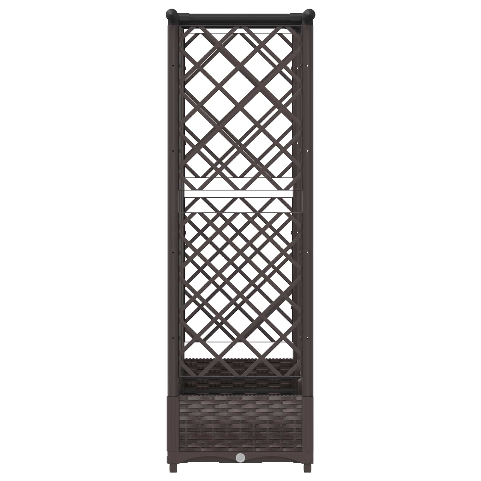Cama elevada com treliça e telhado castanho 164 x 40 x 121 cm
