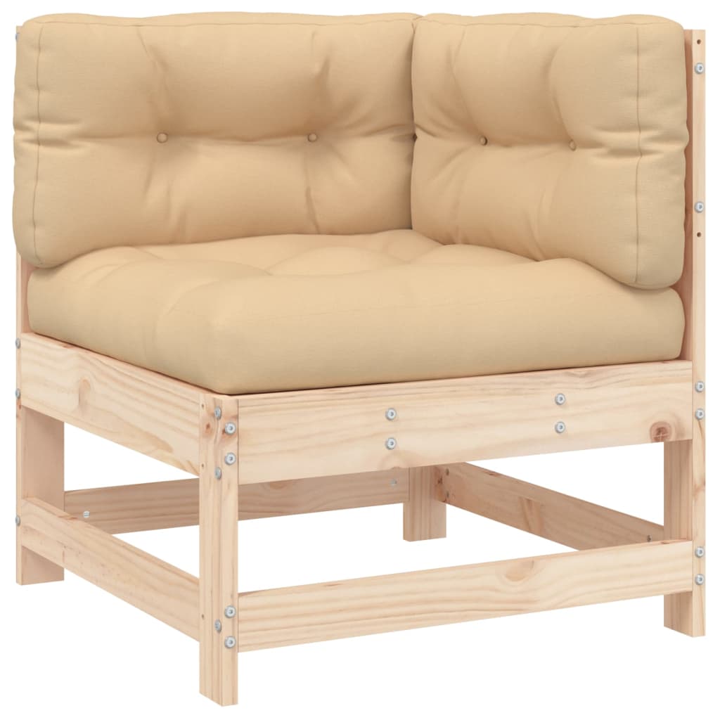 6 Pcs conjunto lounge jardim c/ almofadões madeira maciça