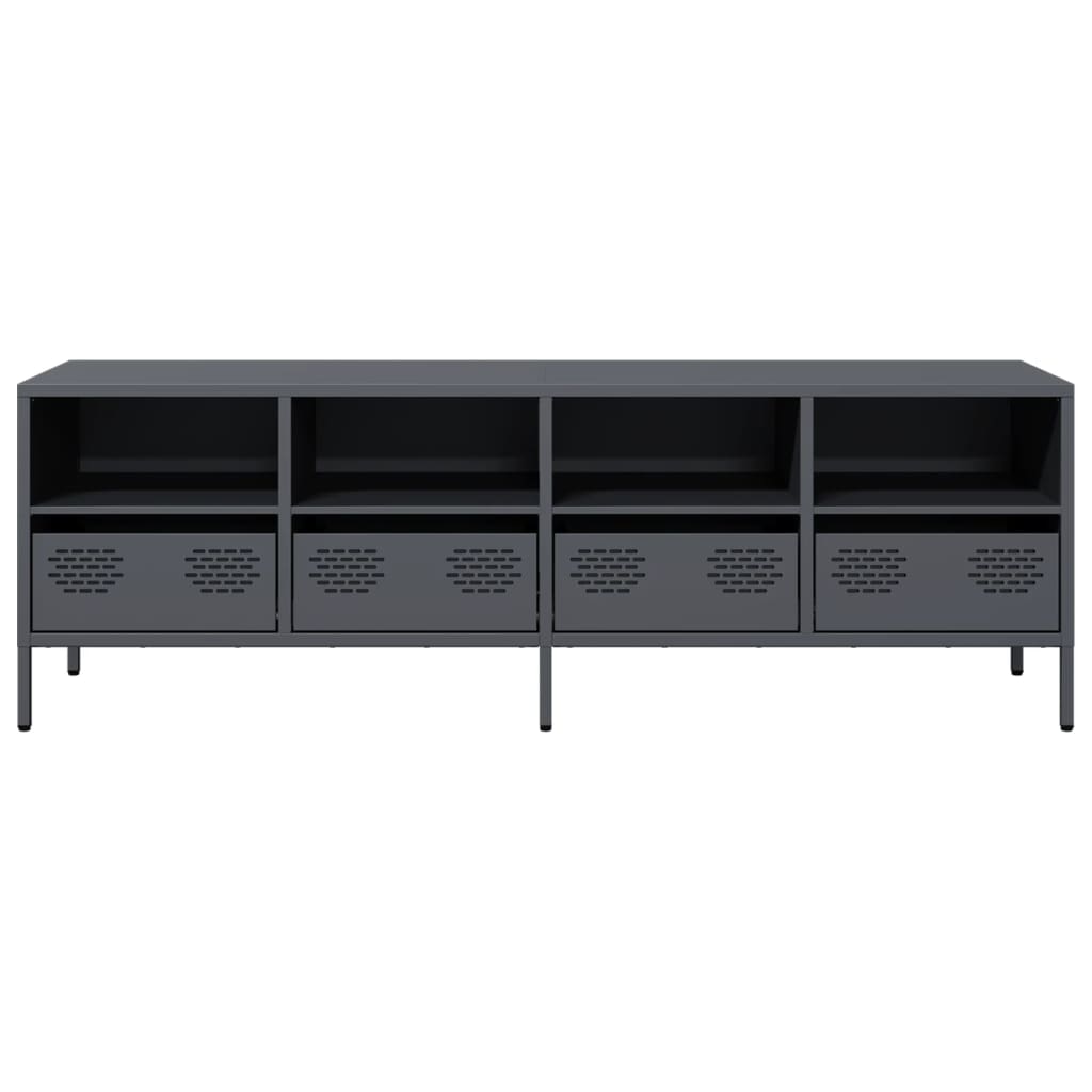 Móvel de TV 135x39x43,5 cm aço laminado a frio antracite