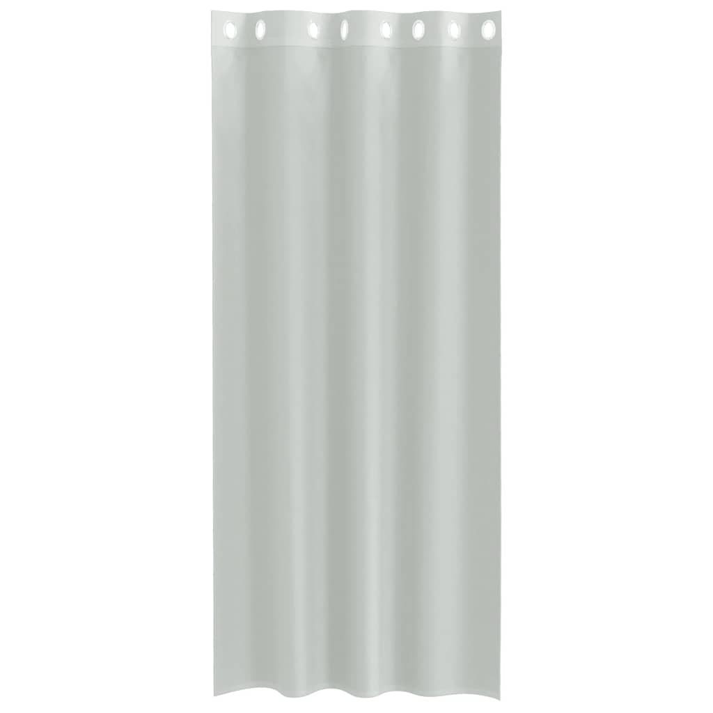 Cortinas de voile com ilhós 2 pcs cinzento-claro 140x225 cm