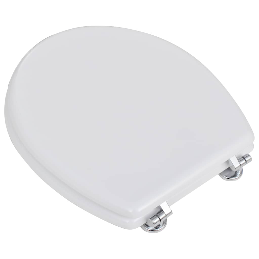 Assentos de sanita com tampas 2 pcs MDF branco