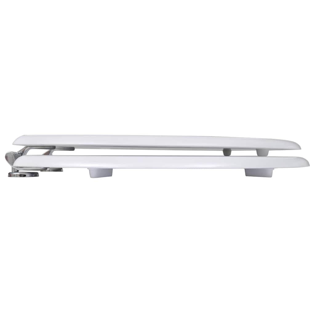 Assentos de sanita com tampas 2 pcs MDF branco