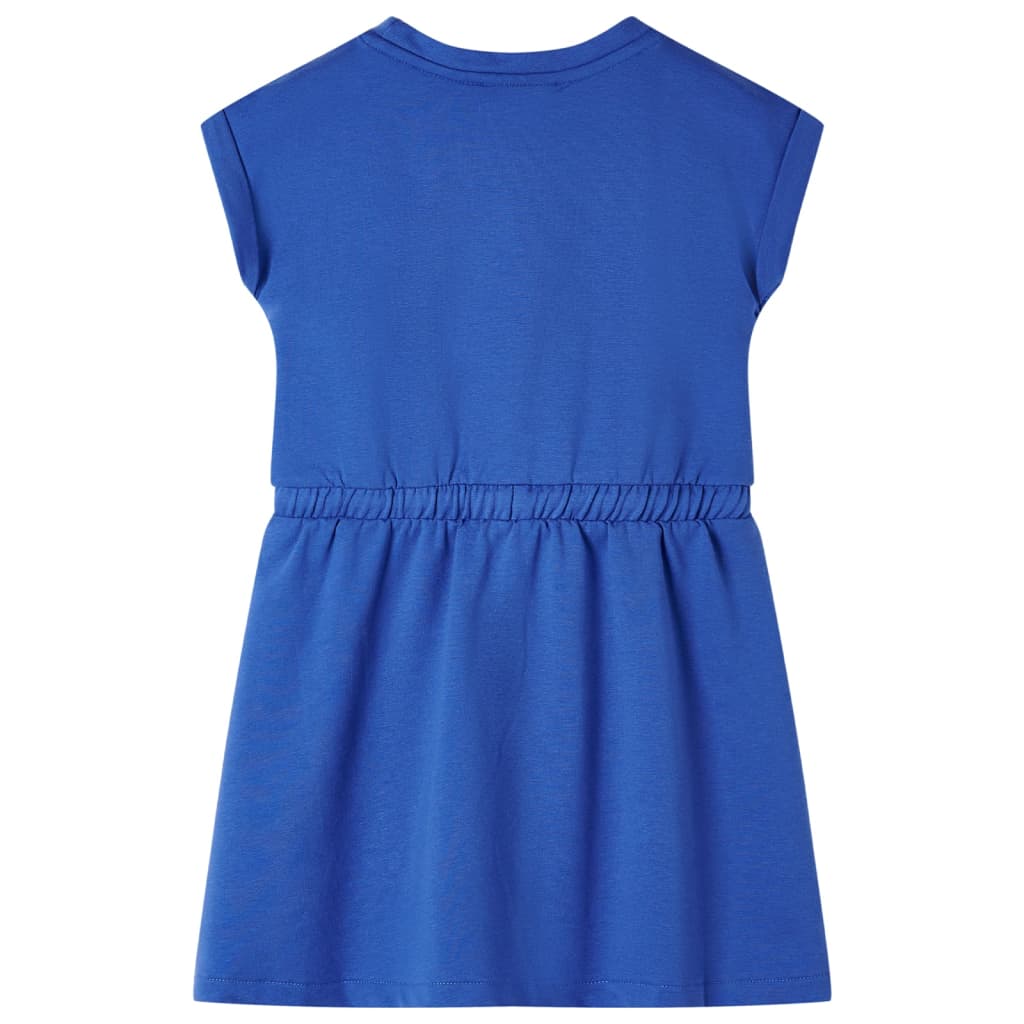 Vestido de criança com cordão azul-cobalto 116