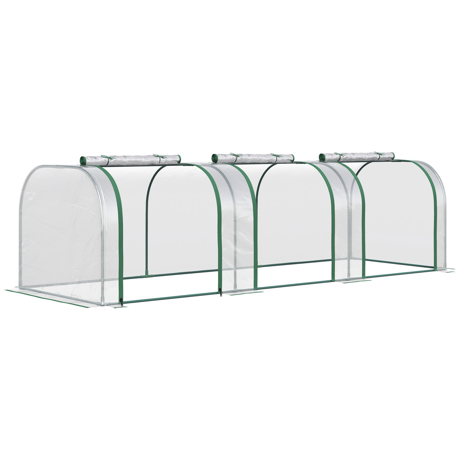 Estufa para jardim estufa pequena para cultivo de plantas com 3 janelas 295x100x80 cm 3 transparente e verde