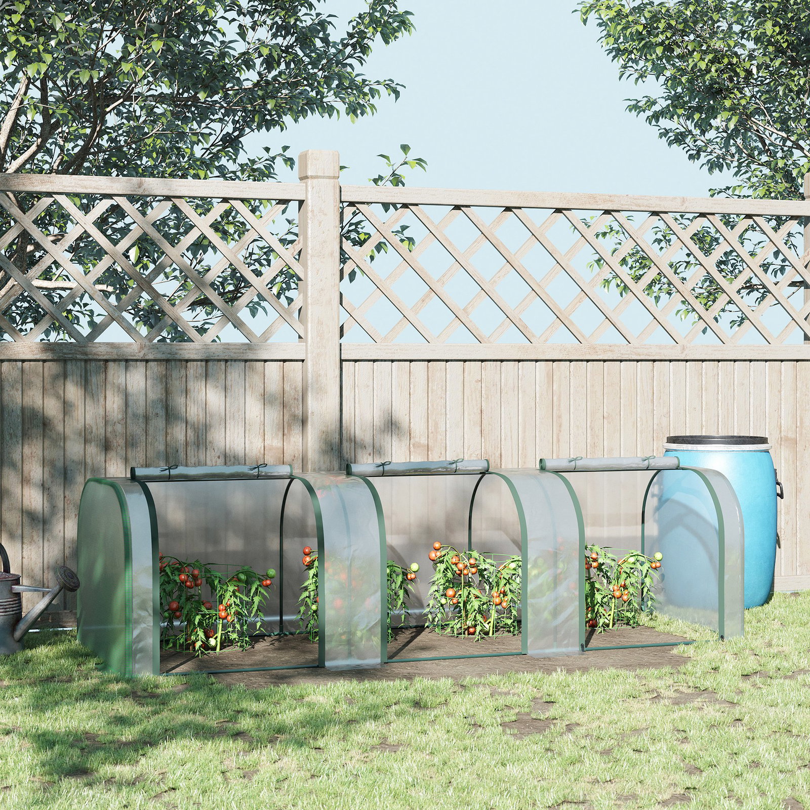 Estufa para jardim estufa pequena para cultivo de plantas com 3 janelas 295x100x80 cm 3 transparente e verde