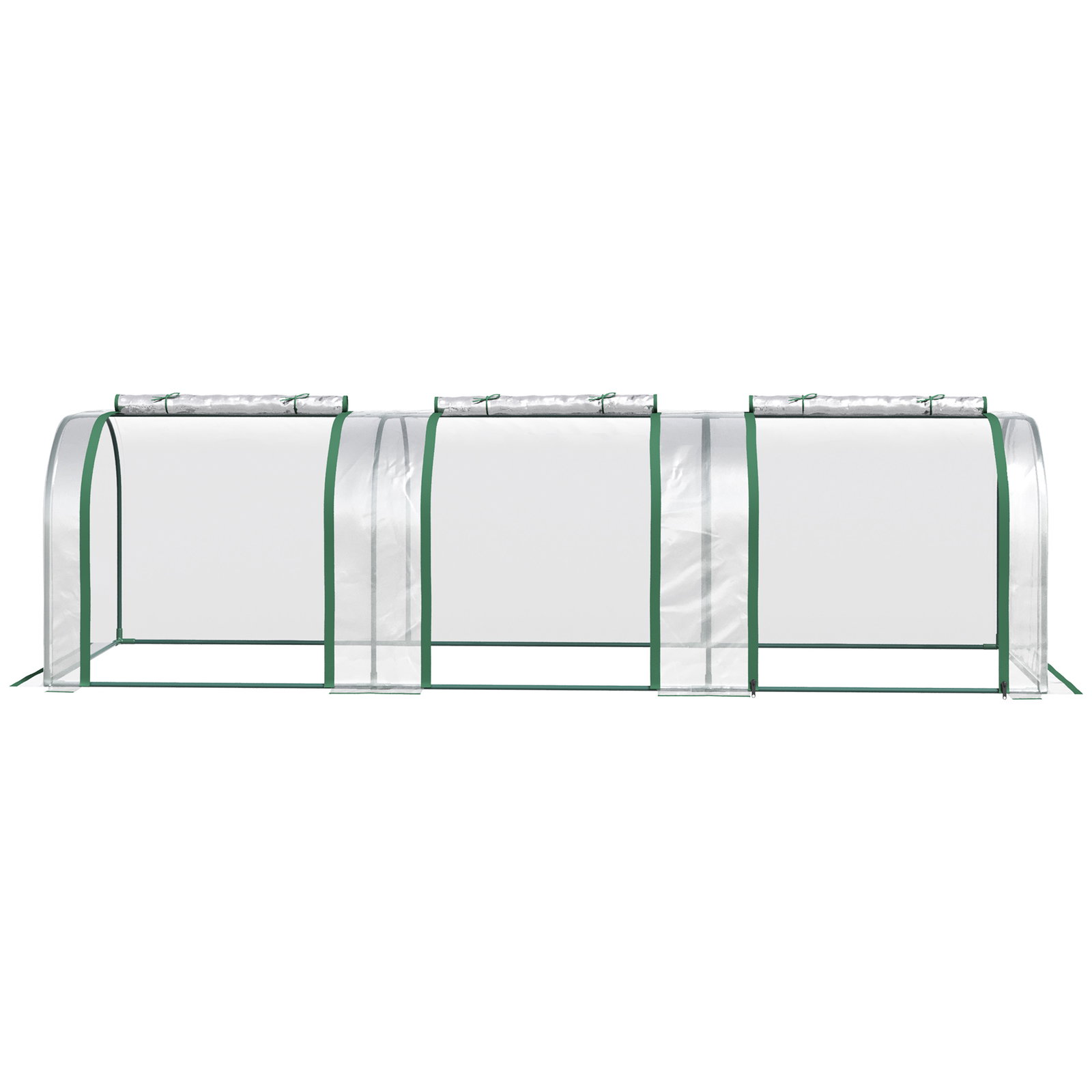 Estufa para jardim estufa pequena para cultivo de plantas com 3 janelas 295x100x80 cm 3 transparente e verde