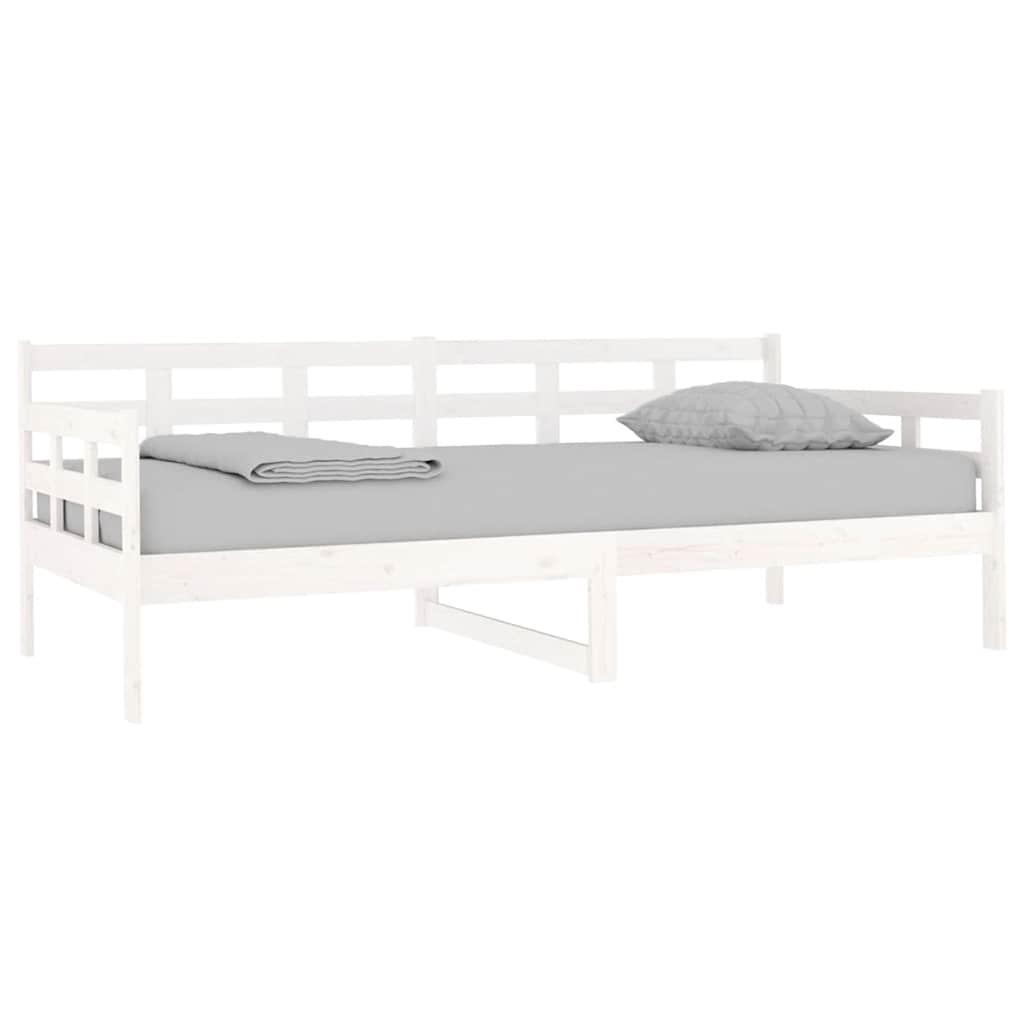 Sofá-cama 90x190 cm madeira de pinho maciça branco