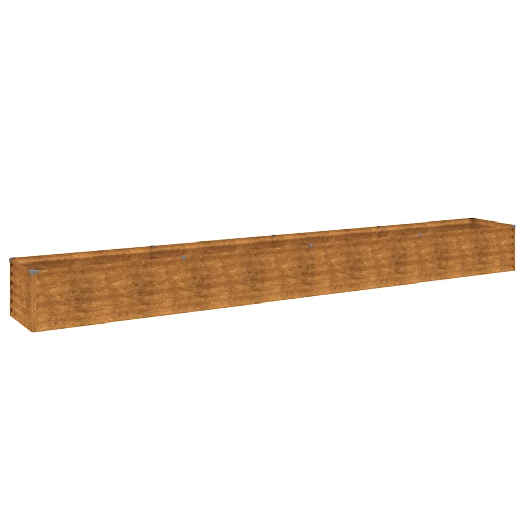 Canteiro elevado de jardim 386x50x36 cm aço corten