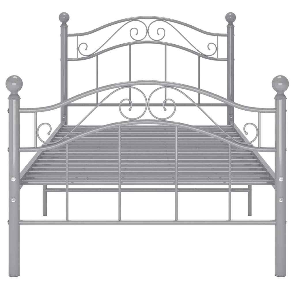Estrutura de cama 100x200 cm metal cinzento