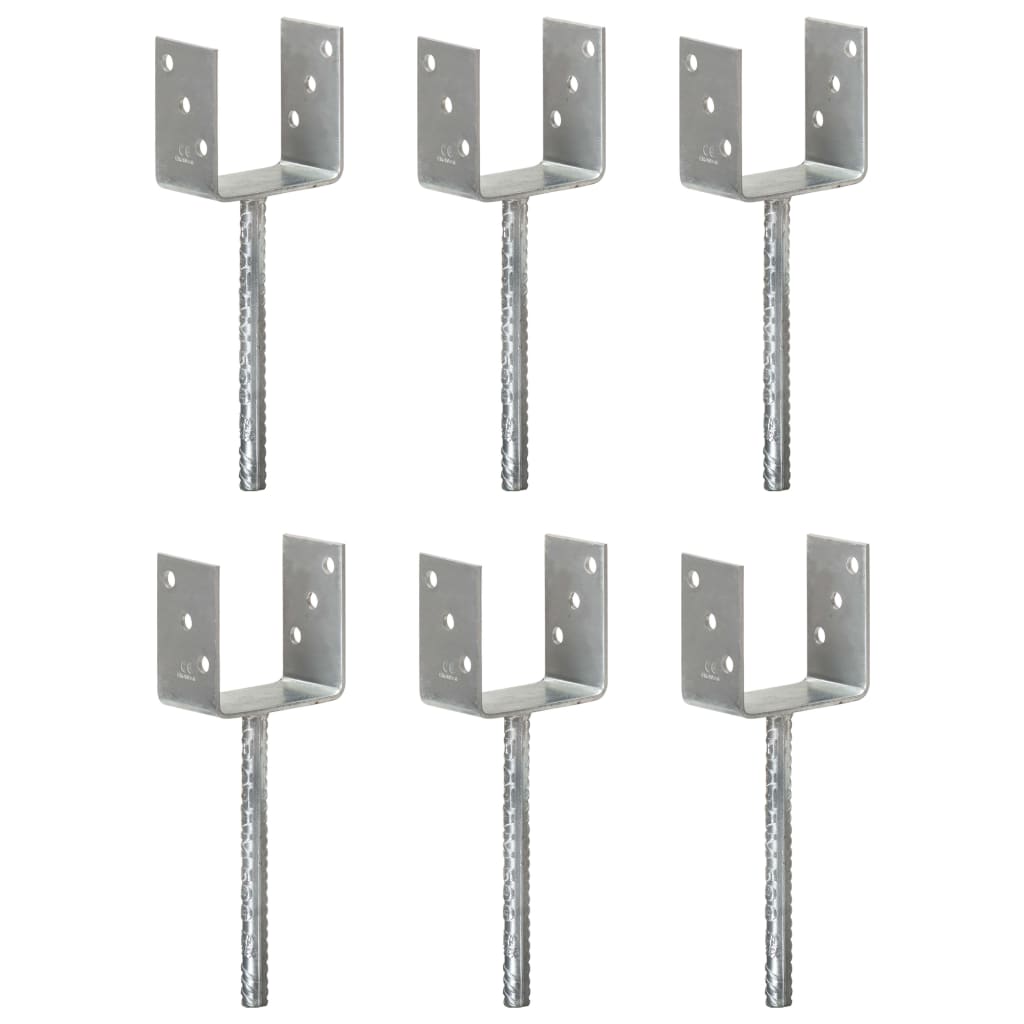 Âncoras de vedação 6 pcs 10x6x30 cm aço galvanizado prateado
