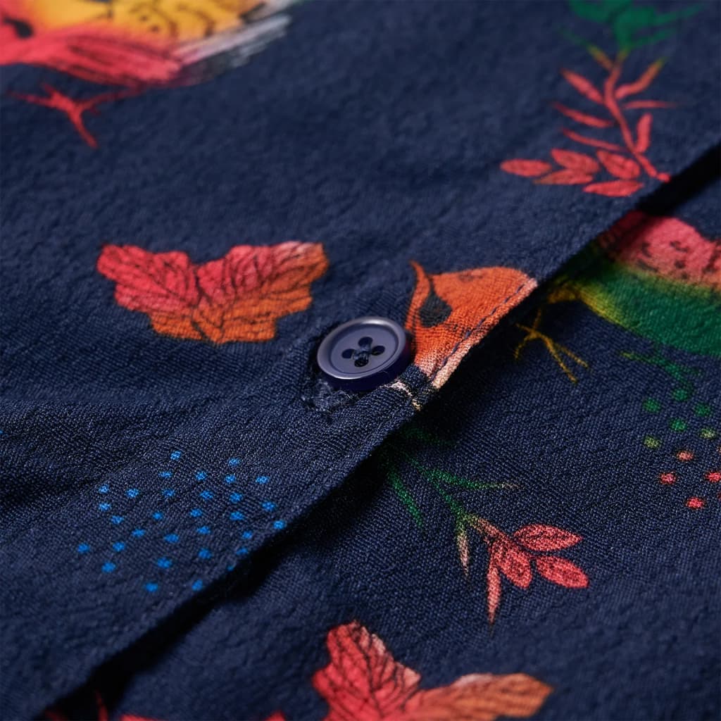 Vestido de manga comprida para criança azul-marinho 116