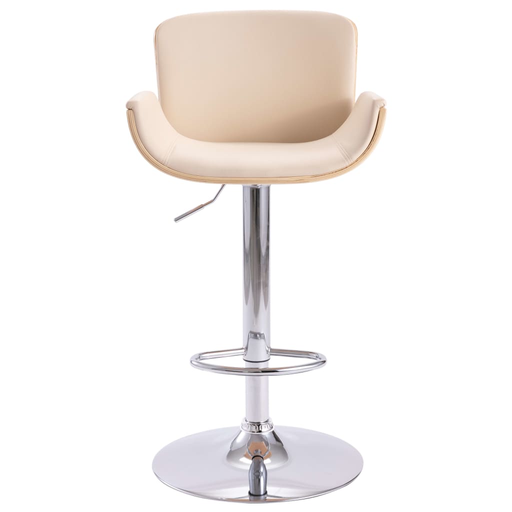Banco de bar couro artificial creme