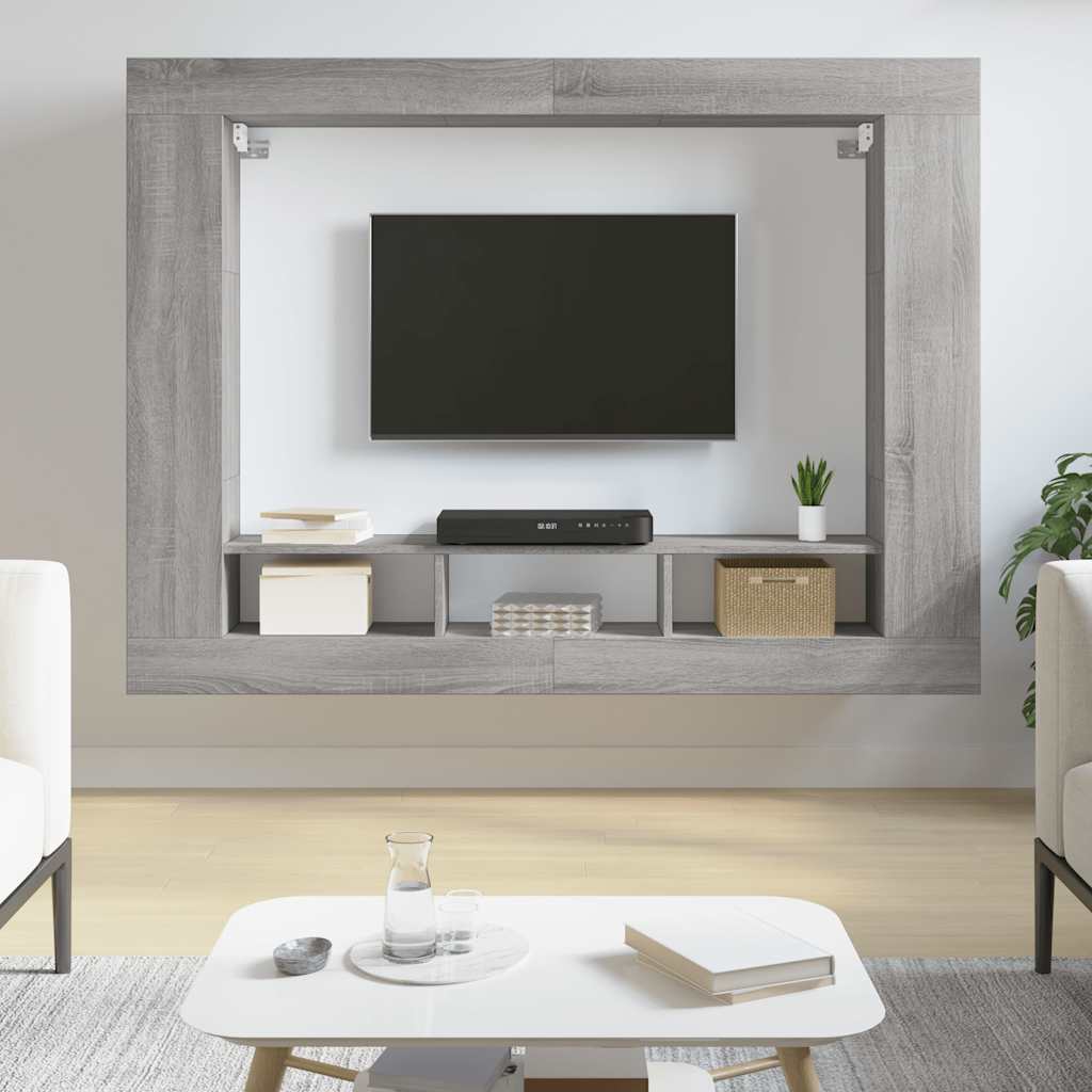Móvel de TV 152x22x113 cm derivados de madeira cinzento sonoma