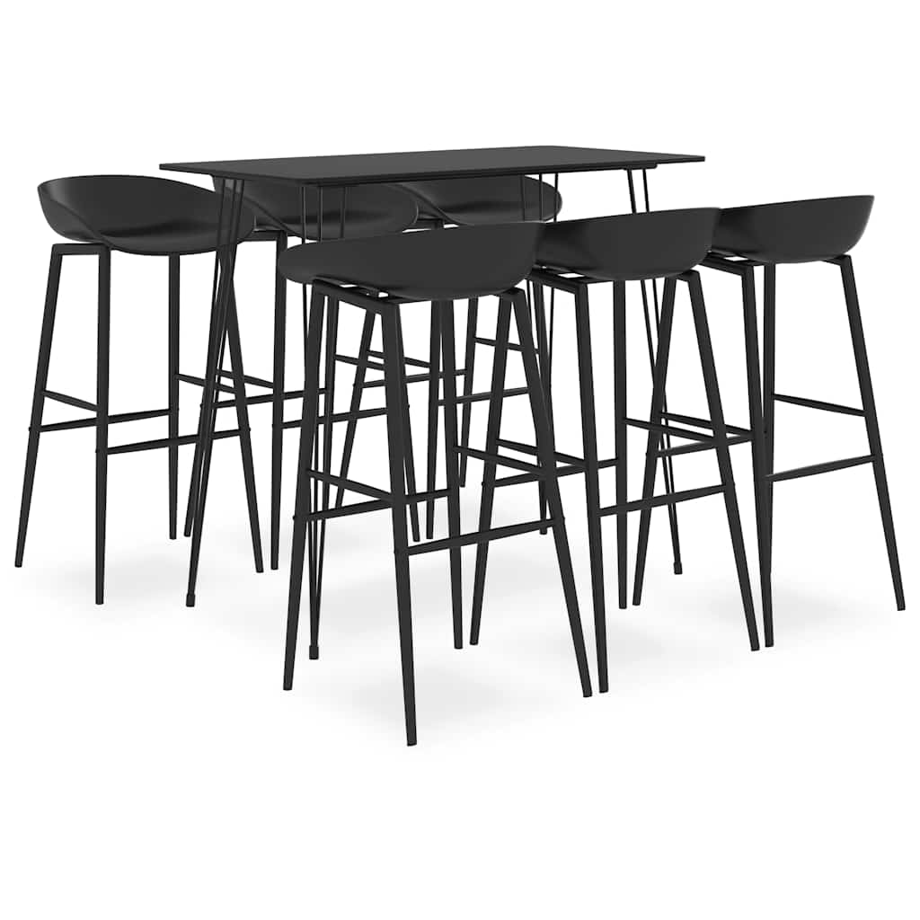 7 Pcs conjunto de bar preto