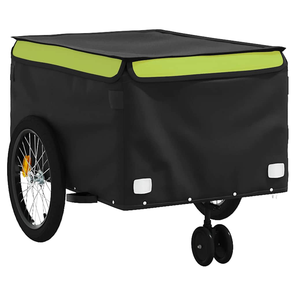 Reboque para bicicleta 45 kg ferro preto e verde