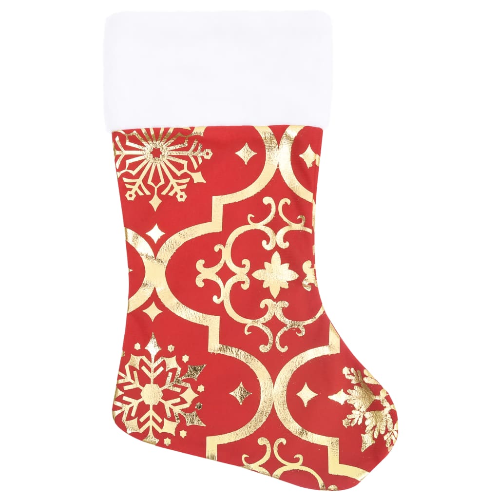 Saia de árvore de natal de luxo com meia vermelha 122 cm tecido