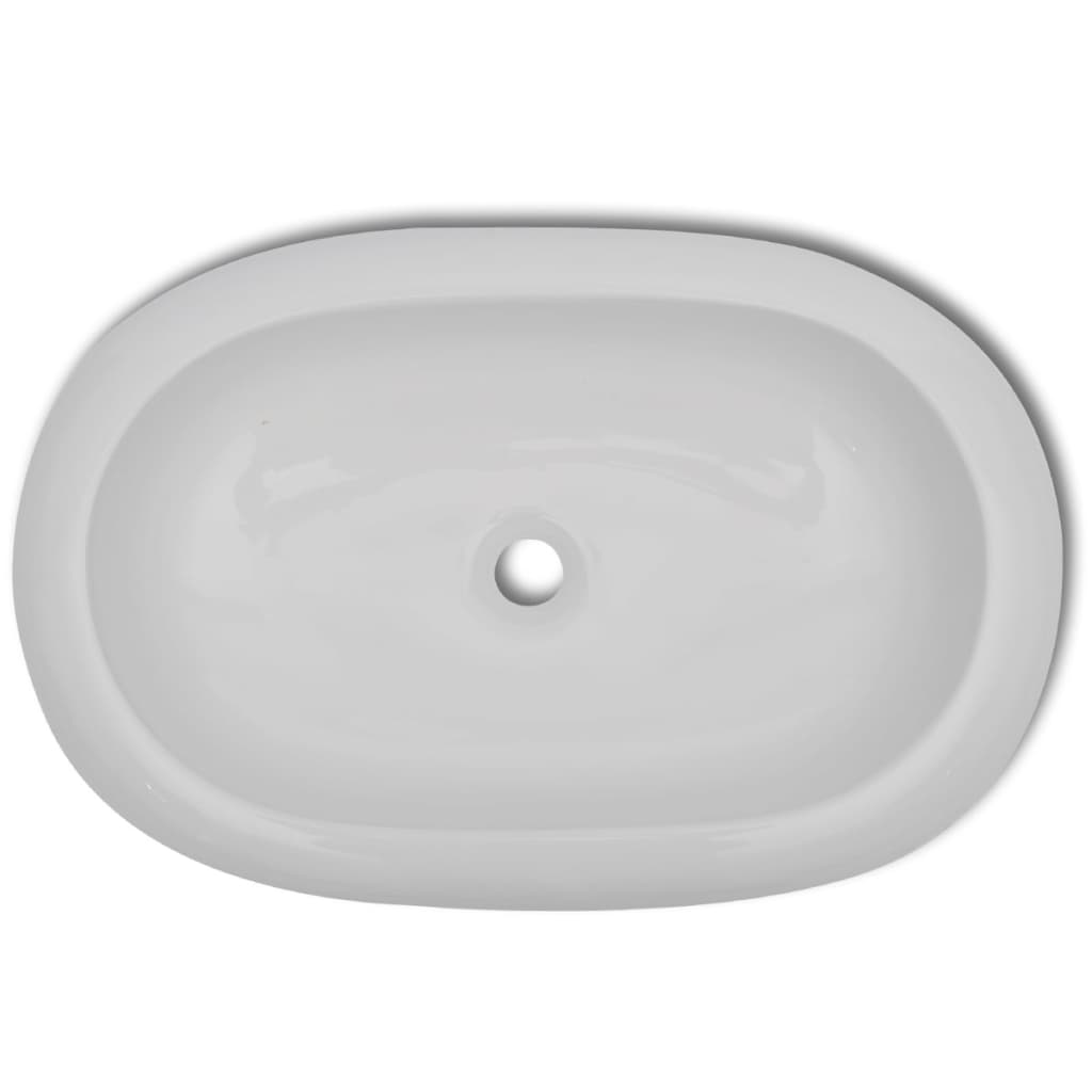 Lavatório cerâmica 63 x 42 cm, forma oval / branca