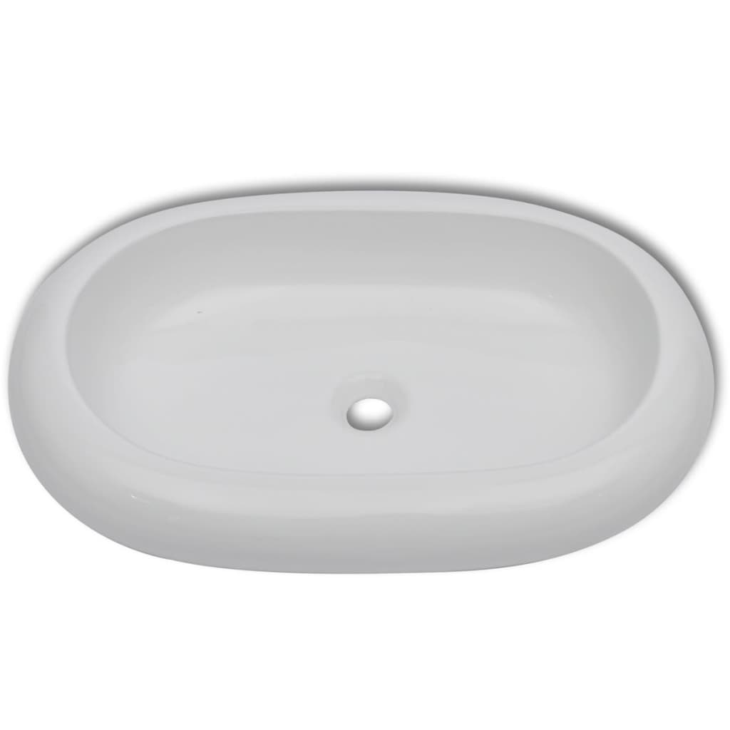 Lavatório cerâmica 63 x 42 cm, forma oval / branca