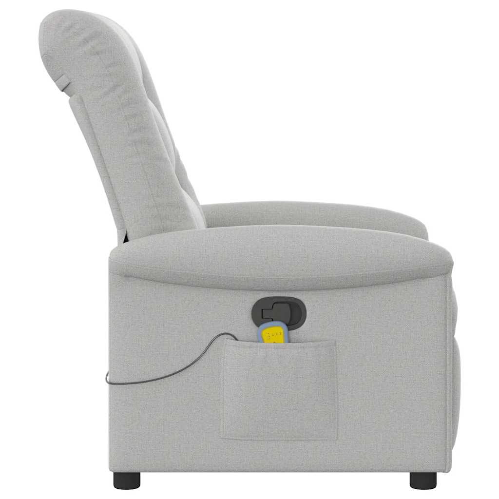 Cadeira de massagem reclinável tecido cinzento