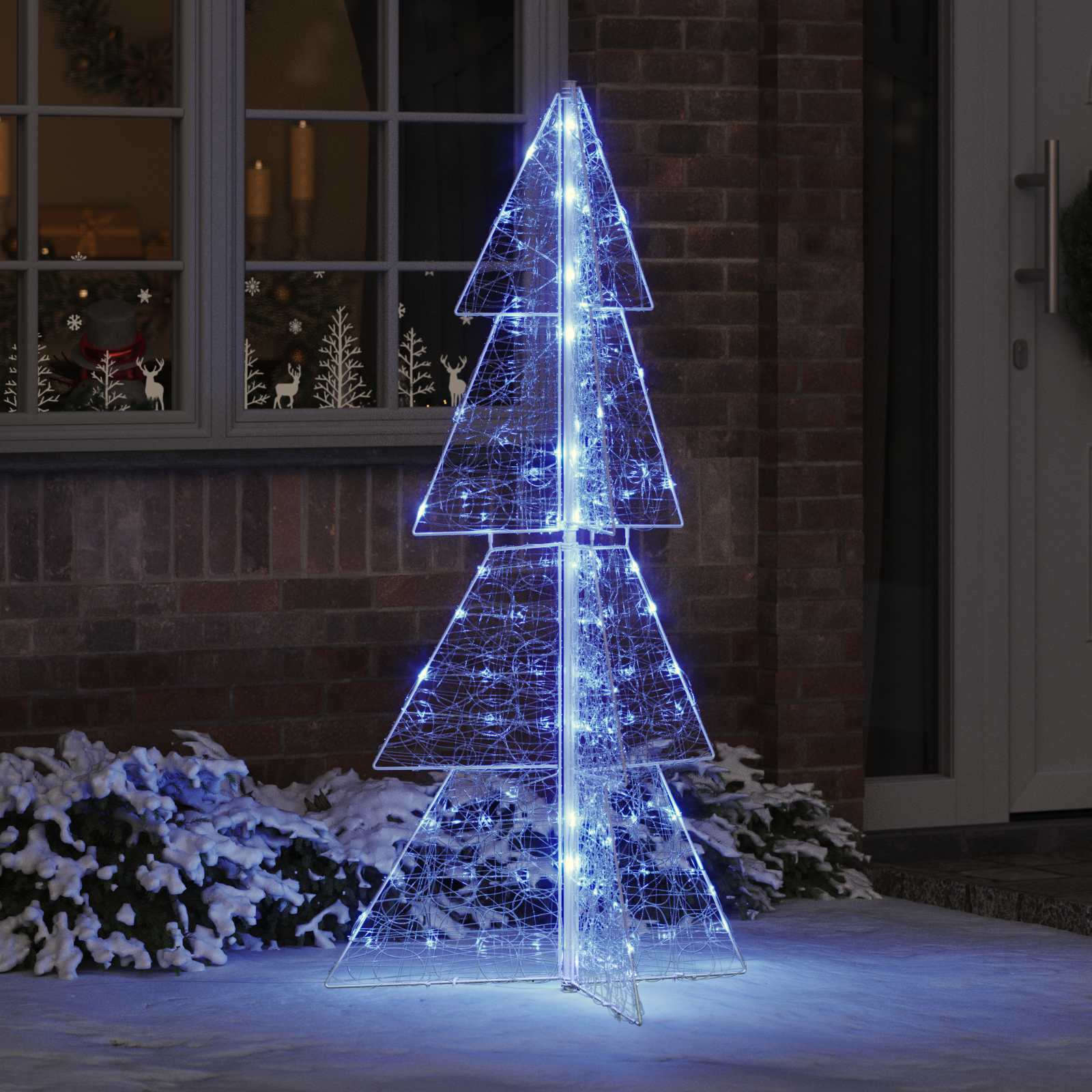 Árvore de natal com 160 leds azul 150 cm acrílo