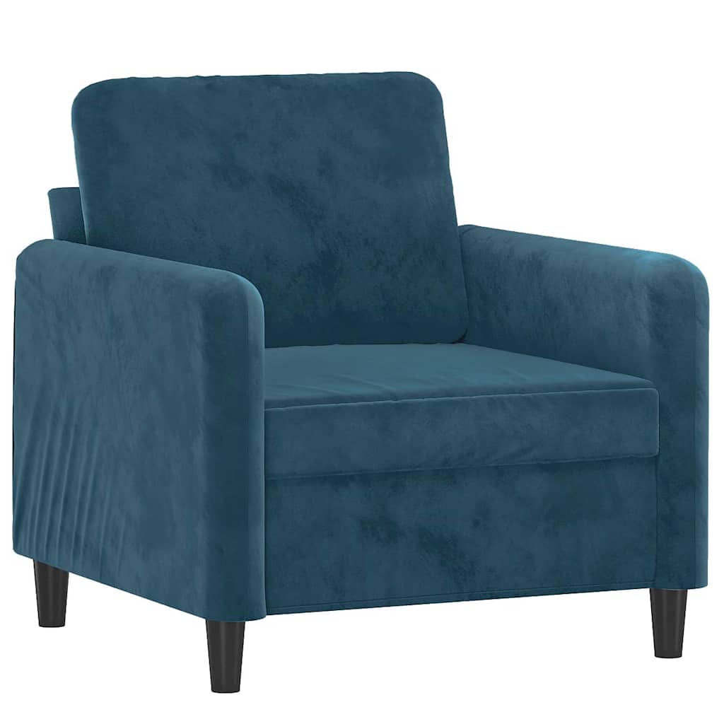 3 Pcs conjunto de sofás veludo azul