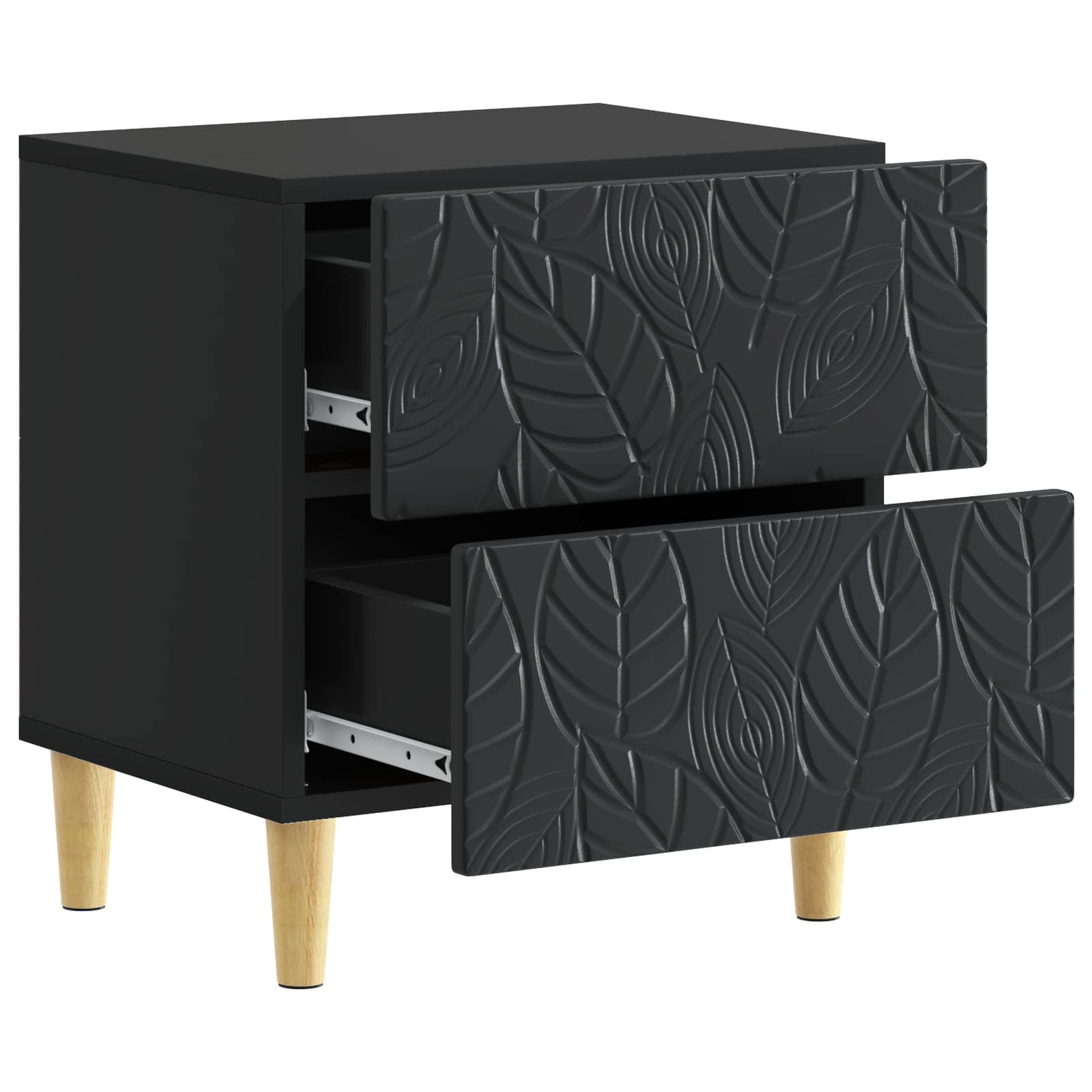 Mesa-de-cabeceira preto 43 x 34,5 x 48 cm derivados de madeira