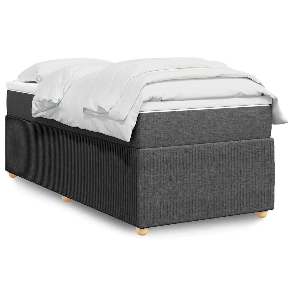 Cama com molas/colchão 90x200 cm tecido cinzento-escuro