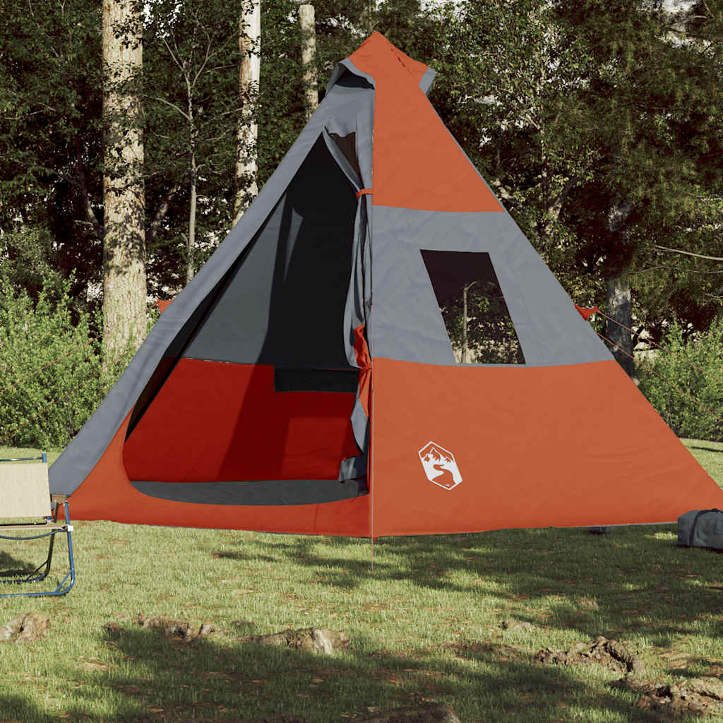 Tenda de campismo tipi para 7 pessoas impermeável laranja