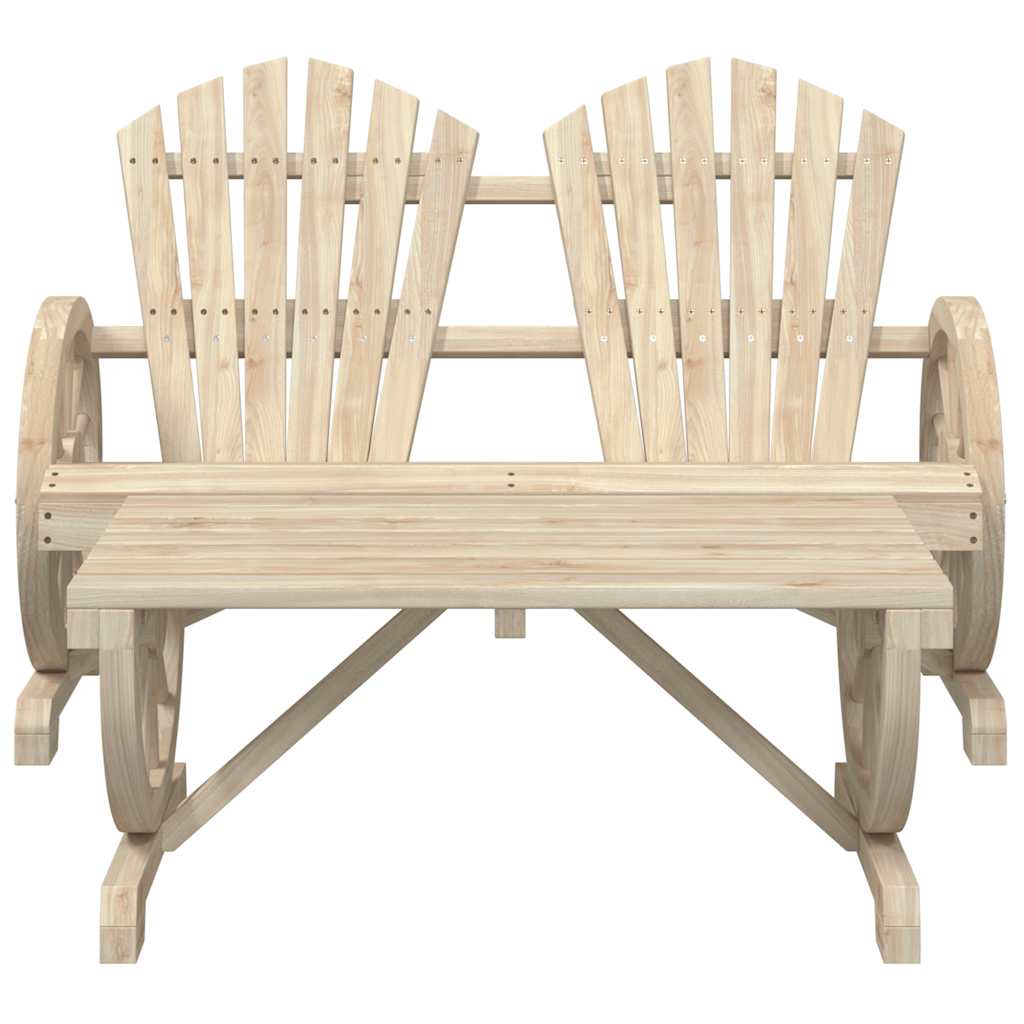 2 Pcs conjunto lounge de jardim madeira de abeto maciça