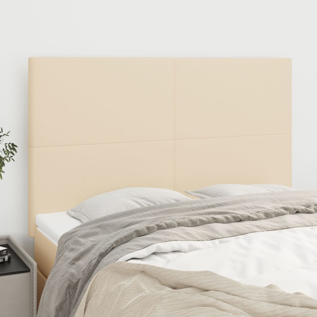 Cabeceira creme 144x5x118/128 cm tecido